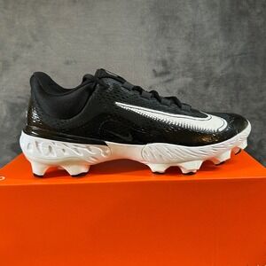 Nike Alpha Hurache Elite 4 Low MCS Baseball Cleats Molded Black White Mens 13
